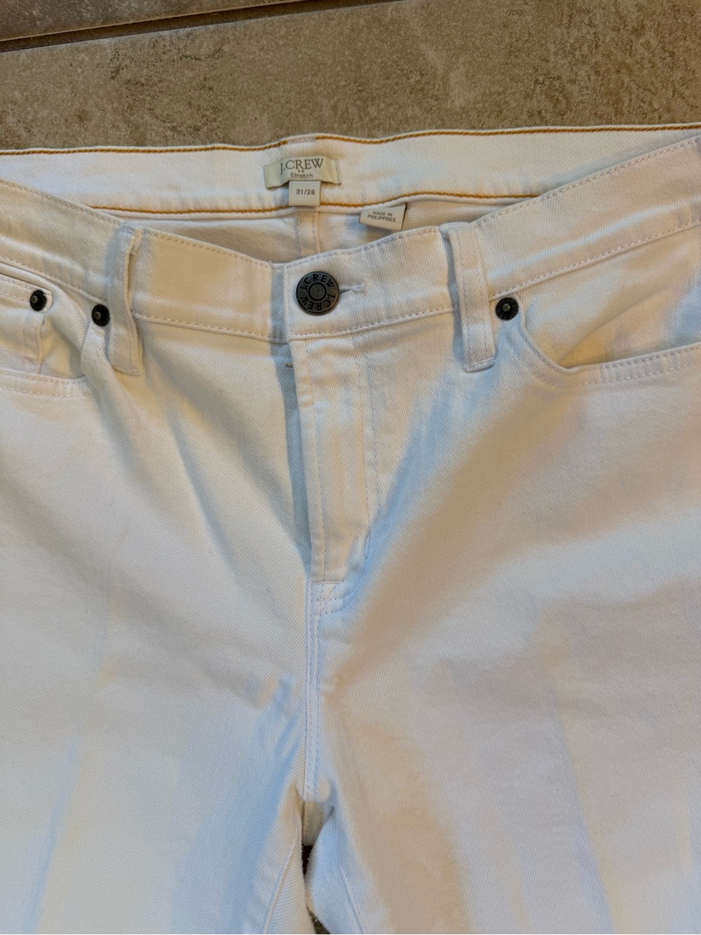 J. Crew White Classic Straight Stretch Mid-Rise Jeans 31/28 Coastal Preppy NICE! - Picture 5 of 8
